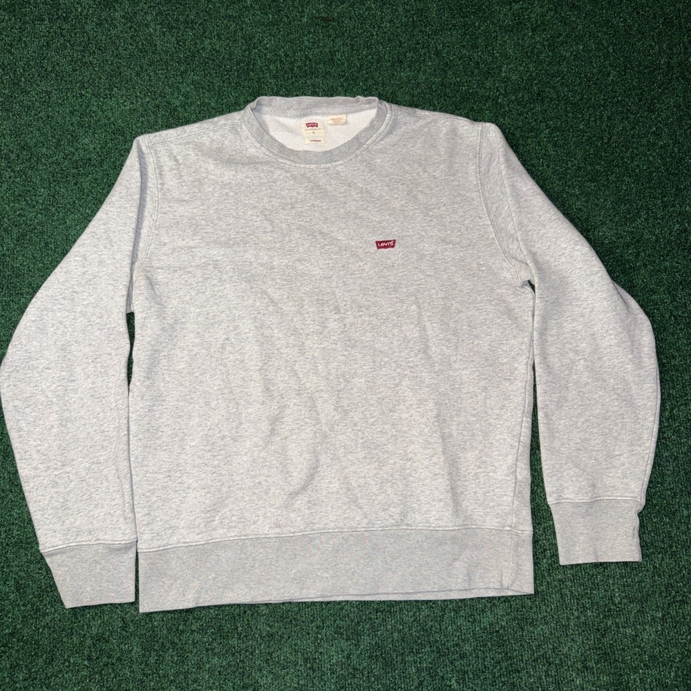 Women's Levi Standard‎ Gray Crew Neck Pull Over Size Small Q44